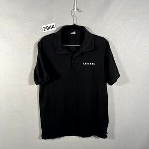 Caesars Palace Las Vegas Polo Shirt Mens Small Black Short Sleeve Embroidered